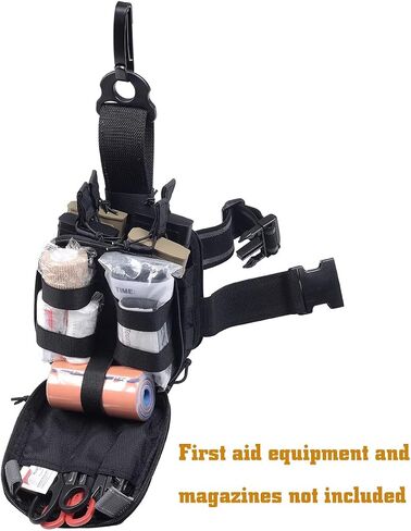 Drop Leg Tactical Mag Admin Pouch,Medical EMT Organizer with 4 Stacker Magazine Holder for M4 M16,1000D Nylon First Aid Pouch in Kuwait