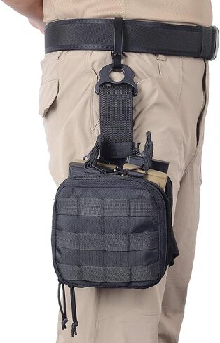 Drop Leg Tactical Mag Admin Pouch,Medical EMT Organizer with 4 Stacker Magazine Holder for M4 M16,1000D Nylon First Aid Pouch in Kuwait
