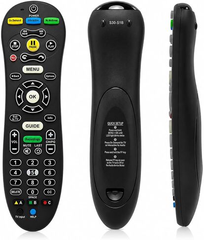 Universal TV Remote Control, Easy Setup Replacement Remote, Compatible with U-Verse S30-S1B Receiver, Smart TVs, Streaming Devices, Cable Boxes, Wide Compatibility, Black in Saudi Arabia
