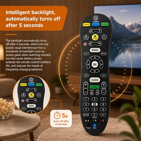 Universal TV Remote Control, Easy Setup Replacement Remote, Compatible with U-Verse S30-S1B Receiver, Smart TVs, Streaming Devices, Cable Boxes, Wide Compatibility, Black in Saudi Arabia