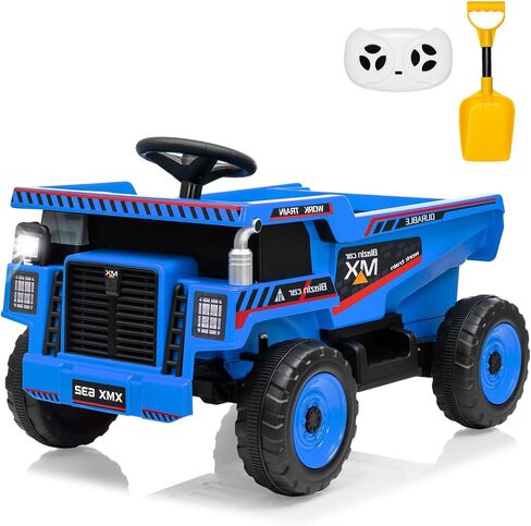 Parent Remote Control 12V Electric Ride-on Dump Truck for Kids, with Dump Bed, Shovel, Bluetooth Music & LED Lights, Construction Toy Car Gift for Toddlers Boys Girls 3-5 Years in Saudi Arabia