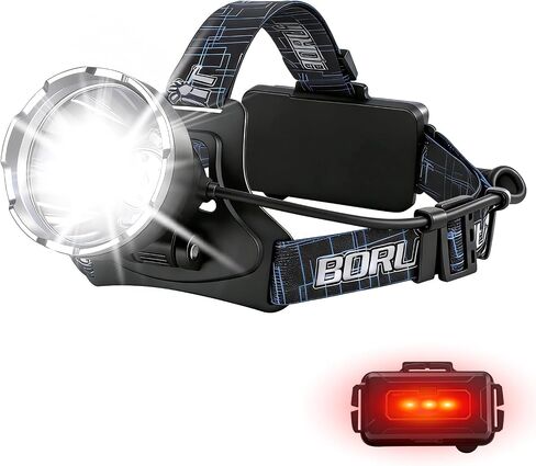 BORUIT Head Lamps LED Rechargeable - Super Bright 3 Modes, 90° Adjustable in Saudi Arabia