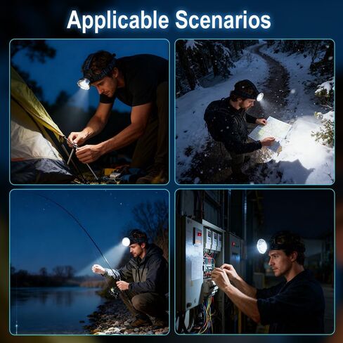 BORUIT Head Lamps LED Rechargeable - Super Bright 3 Modes, 90° Adjustable in Saudi Arabia