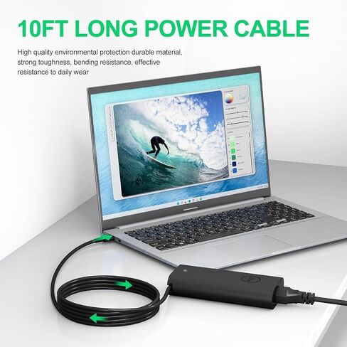 شاحن كمبيوتر محمول USB C بقدرة 130 واط لشاحن الكمبيوتر المحمول Dell من النوع C متوافق مع Dell XPS 17/9700 9710 9720 9730، XPS 15/9510 9520 9500، Precision 5560 5770، Latitude 7530 9330 محول سلك الطاقة 10FT in Kuwait