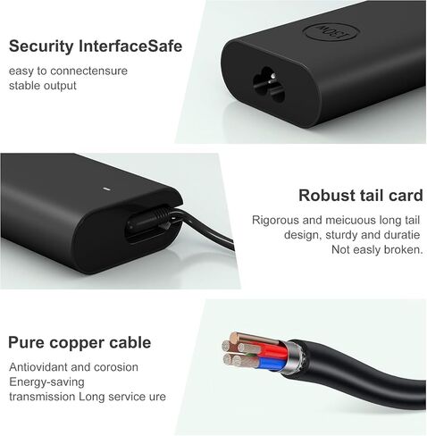شاحن كمبيوتر محمول USB C بقدرة 130 واط لشاحن الكمبيوتر المحمول Dell من النوع C متوافق مع Dell XPS 17/9700 9710 9720 9730، XPS 15/9510 9520 9500، Precision 5560 5770، Latitude 7530 9330 محول سلك الطاقة 10FT in Kuwait