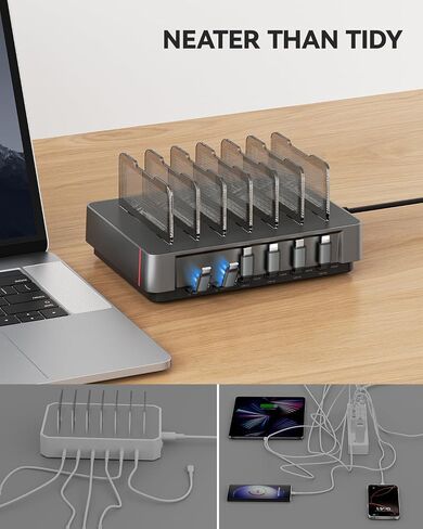 SooPii HomeHub H1 Pro 120W Charging Station for Multiple Devices,Grey in Saudi Arabia