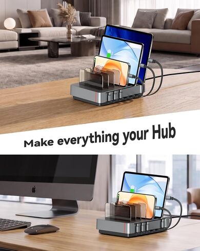 SooPii HomeHub H1 Pro 120W Charging Station for Multiple Devices,Grey in Saudi Arabia