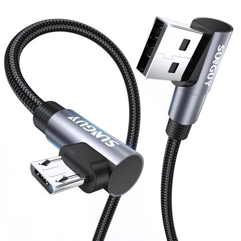SUNGUY Micro USB Cable Right Angle for Android 2-Pack 2FT in Saudi Arabia