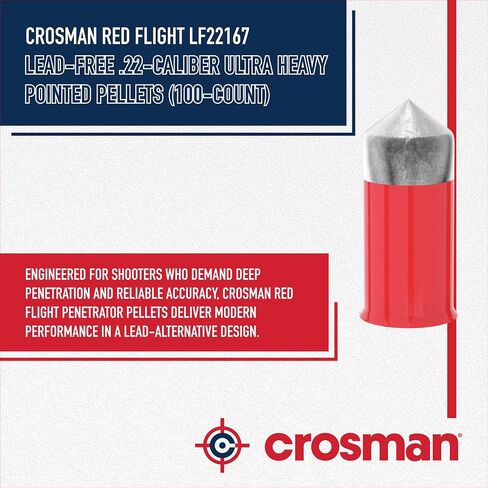 Crosman Red Flight LF22167 Lead-Free .22-Caliber Ultra Heavy Pointed Pellets (100-Count) in Saudi Arabia