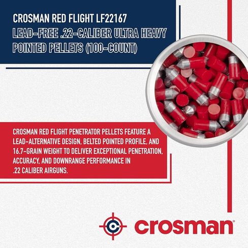 Crosman Red Flight LF22167 Lead-Free .22-Caliber Ultra Heavy Pointed Pellets (100-Count) in Saudi Arabia