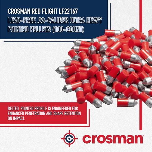 Crosman Red Flight LF22167 Lead-Free .22-Caliber Ultra Heavy Pointed Pellets (100-Count) in Saudi Arabia