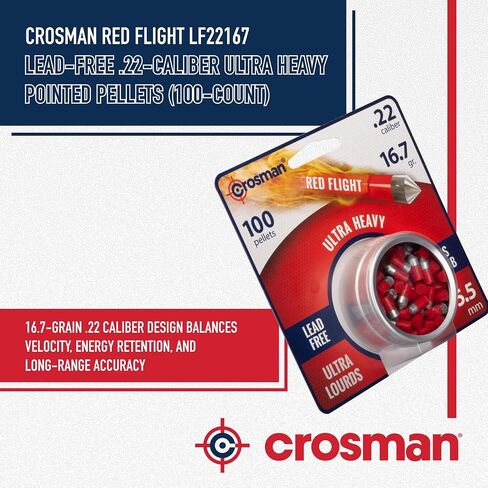 Crosman Red Flight LF22167 Lead-Free .22-Caliber Ultra Heavy Pointed Pellets (100-Count) in Saudi Arabia