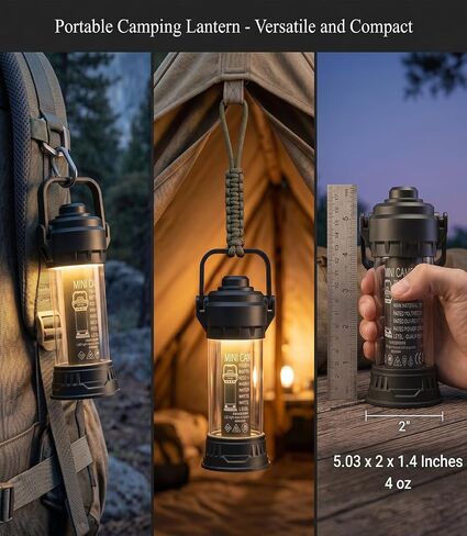 USB-C Rechargeable 2-in-1 Mini Lantern and Flashlight-Small Camping Light in Kuwait