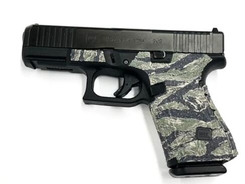 HANDLEITGRIPS Gun Grip Tape Compatible with Glock 19/23 Gen 5/Gen 5 MOS - Tiger Stripe Camo Edge Series Pistol Grip Tape, Gun Skins, Veteran Owned, Made in USA in Saudi Arabia