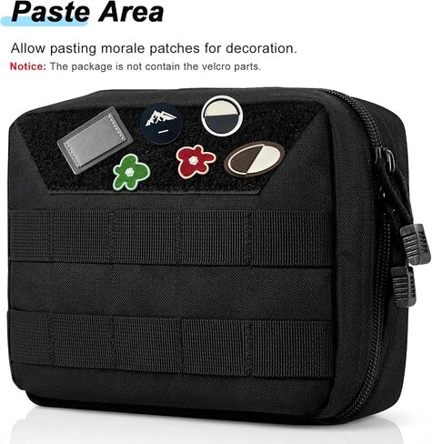 Tactical Molle Pouch, Double Zipper Utility EDC Tool Organizer Bag, 1000D Oxford Waterproof Modular Waist Pack with Map Sleeve Metal Snap Strap, for Molle System of Backpack/Vest/Belts in Saudi Arabia