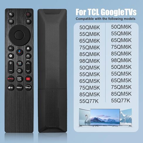 RC923A FMB1 Voice Remote Control Replacement Compatible for TCL Smart TV Series QM5K QM7K QM6k，QLED QLED Mini Google TV's in Saudi Arabia