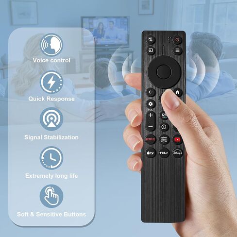 RC923A FMB1 Voice Remote Control Replacement Compatible for TCL Smart TV Series QM5K QM7K QM6k，QLED QLED Mini Google TV's in Saudi Arabia