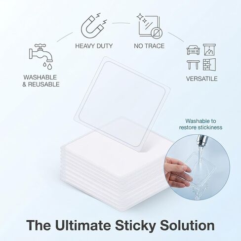 Traceless Sticky Gel Pads, Anti-Slip Double Sided Gripping Pads, Washable Reusable Anti Slip Pad for Car Dashboard Office Home Cell Phone Glass (Transparent) in Saudi Arabia