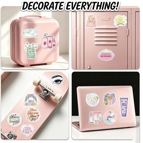 130pcs Esthetician Stickers,Cute Girl Vinyl Waterproof Skincare Sticker for Laptop，Skateboard，Phone Case，Beauty Decals Gifts for Girls for Party Favors Supplies Decor in Saudi Arabia