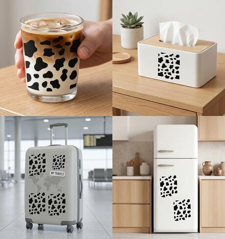 312 Pcs Cow Print Stickers, Cow Print Vinyl Easy Peel and Stick in Kuwait