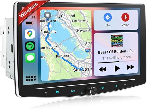 10 Inch Double Din Car Stereo Wireless Apple CarPlay Android Auto, Double din carplay Radio with Bluetooth 5.0/Navigation/Voice Control/Mirror Link in Saudi Arabia
