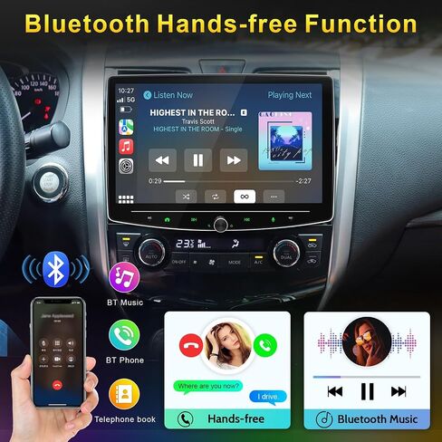 10 Inch Double Din Car Stereo Wireless Apple CarPlay Android Auto, Double din carplay Radio with Bluetooth 5.0/Navigation/Voice Control/Mirror Link in Saudi Arabia