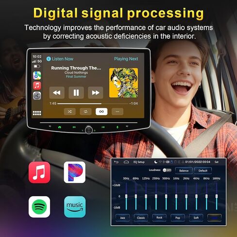10 Inch Double Din Car Stereo Wireless Apple CarPlay Android Auto, Double din carplay Radio with Bluetooth 5.0/Navigation/Voice Control/Mirror Link in Saudi Arabia