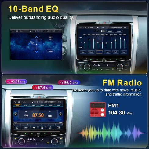 10 Inch Double Din Car Stereo Wireless Apple CarPlay Android Auto, Double din carplay Radio with Bluetooth 5.0/Navigation/Voice Control/Mirror Link in Saudi Arabia