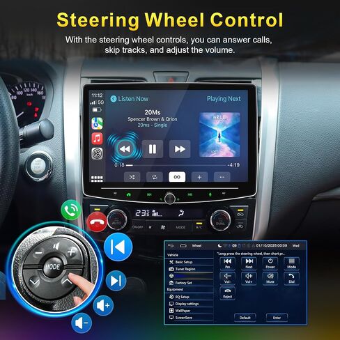 10 Inch Double Din Car Stereo Wireless Apple CarPlay Android Auto, Double din carplay Radio with Bluetooth 5.0/Navigation/Voice Control/Mirror Link in Saudi Arabia