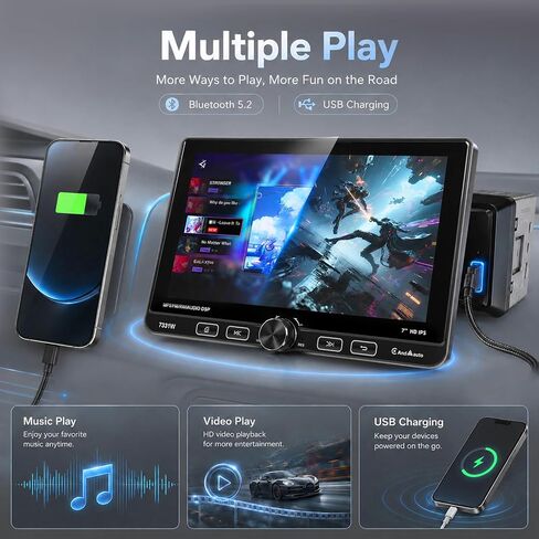 7 inch Single Din Stereo with Wireless Carplay & Android Auto in Saudi Arabia