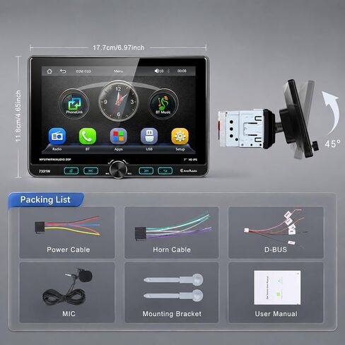 7 inch Single Din Stereo with Wireless Carplay & Android Auto in Saudi Arabia