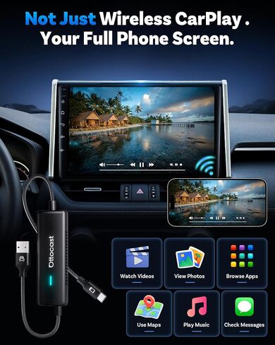 OTTOCAST Mirror Touch Wireless CarPlay Adapter for iPhone 15+ in Saudi Arabia
