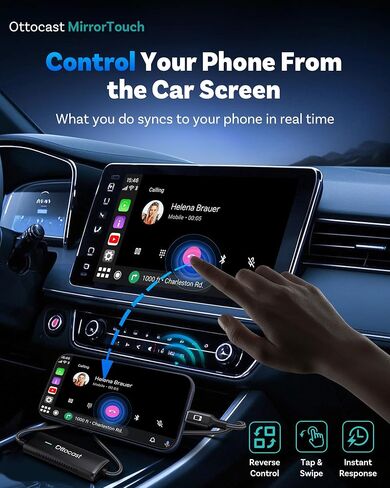 OTTOCAST Mirror Touch Wireless CarPlay Adapter for iPhone 15+ in Saudi Arabia