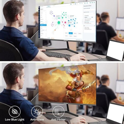 SANSUI Computer Monitor 22 inch IPS FHD 1080P PC Monitor 75Hz, Monitors with HDMI,VGA Ports, Eye Care, Desktop Monitor Ultra-Thin Tilt Adjustable VESA Mount (ES-22X3 HDMI Cable Included) in Saudi Arabia