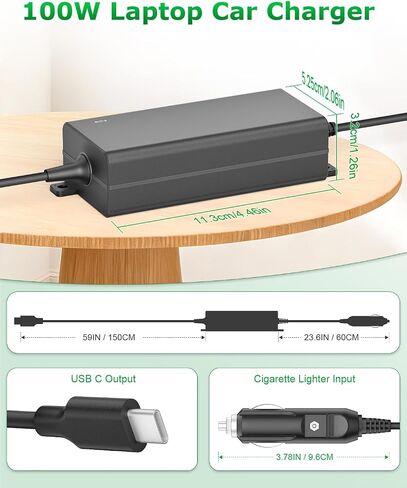 100W USB C Laptop Car Charger for Dell Latitude/XPS/Precision in Saudi Arabia