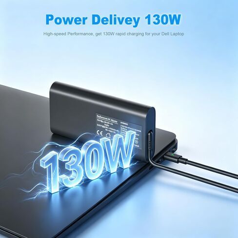 130W USB-C Laptop Charger Compatible with Dell Precision/XPS in Kuwait