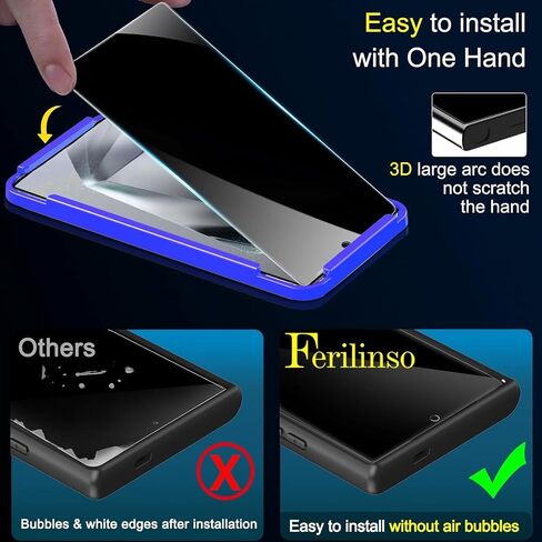 Ferilinso 3 Pack Privacy Screen Protector for Samsung Galaxy S24 Ultra in Saudi Arabia