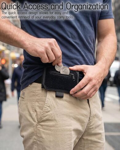 Slim Belt Wallet with Quick Access - Tactical Waist Pouch, Utility Pouch for Cards, Cash, ID, and Coins in Saudi Arabia
