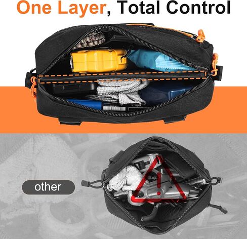 Tactical Molle Admin Pouch, EDC Tool Pouch Bag Horizontal Modular Pouches Made of 1000D Nylon and PU Coating in Kuwait