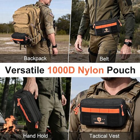 Tactical Molle Admin Pouch, EDC Tool Pouch Bag Horizontal Modular Pouches Made of 1000D Nylon and PU Coating in Kuwait