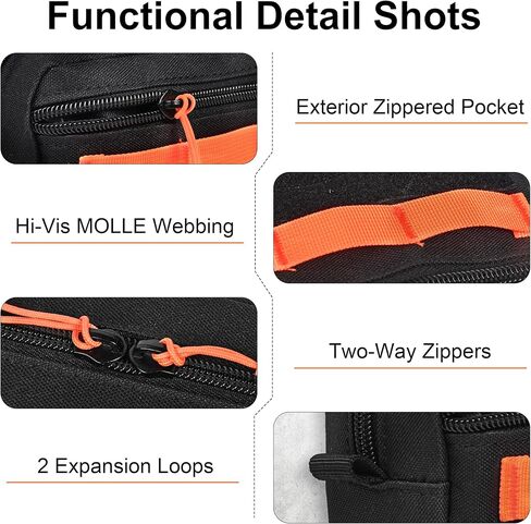 Tactical Molle Admin Pouch, EDC Tool Pouch Bag Horizontal Modular Pouches Made of 1000D Nylon and PU Coating in Kuwait