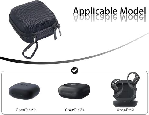 Hard Protective Travel Case Compatible with SHOKZ New OpenFit 2 / Air/OpenFit Open-Ear True Wireless Bluetooth Headphones, CASE ONLY(Black) in Saudi Arabia