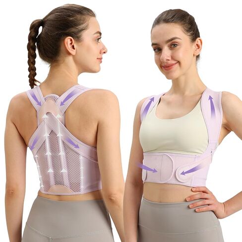 NLNYCT Posture Corrector for Women, Back Brace Posture Corrector, Purple M in Saudi Arabia