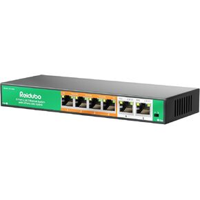 محول إيثرنت 6 منافذ بسرعة 10 جيجابت غير مُدار، 2 × 10 جيجابت RJ45 منافذ Uplink + 4 × 2.5 جيجابت منافذ Base-T، متوافق مع 10G/5G/2.5G/1G، معدن بدون مروحة، VLAN، محول شبكة التوصيل والتشغيل لـ NAS، AP، الكمبيوتر الشخصي in Kuwait