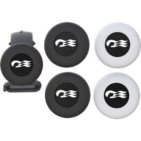 [4 Pack] Princess Cruise Medallion Watch Adapters Holder for Carnival Ocean Medallion 2025, 2026, Fits Watch Wristbands, Pet Silicone Protective Case - Dog Collar Cover for Air-Tags - Black/White in Saudi Arabia