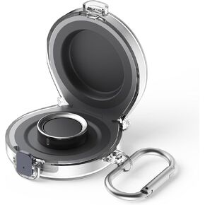 Secure Lock Case for Oura Ring 4/5 Charging Case with Carabiner(Clear Pink) in Saudi Arabia