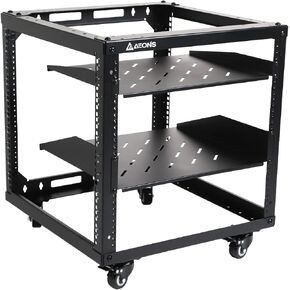AEONS 22U 4-Post Open Frame Server Rack with Casters, Adjustable Depth in Kuwait