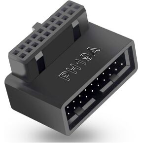 USB 3.0 90 Degree Adapter, 19/20 Pin Up & Down Male to Female Extension L Turn Right Angle Socket, USB 3 Header 90 Degree Extension Adapter in Saudi Arabia
