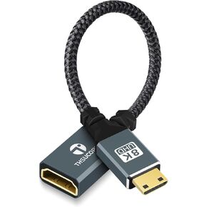 Thsucords 8K Mini HDMI to HDMI Adapter Cable 0.65Ft/0.2M Mini HDMI Male to HDMI-Female Support 8K/60Hz 4K/120Hz for HDTV, Projector Graphics Card,Tablet,Camera,Laptop in Saudi Arabia