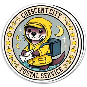 (3 قطع) ملصق Crescent City Postal Sjm - شعار بريد Crescent City - ملصق قضاعة لطيف - تصميم خدمة بريد Crescent City المضحك - هدية فريدة لمحبي الحيوانات والمتحمسين في الهواء الطلق in Kuwait
